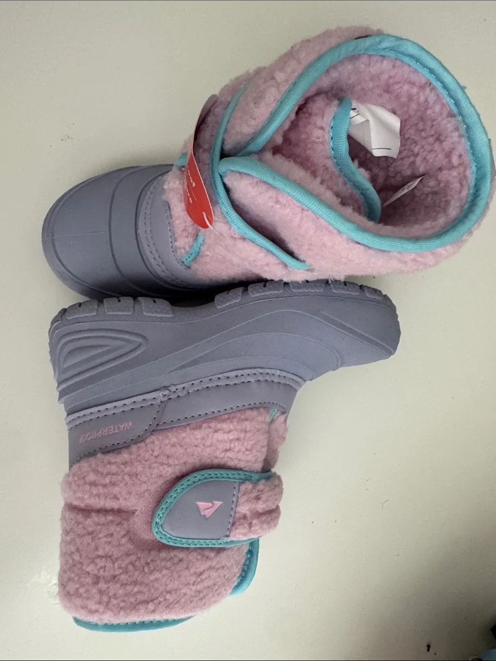 Ozark Trail Pink and Light Blue Kids Winter Boots